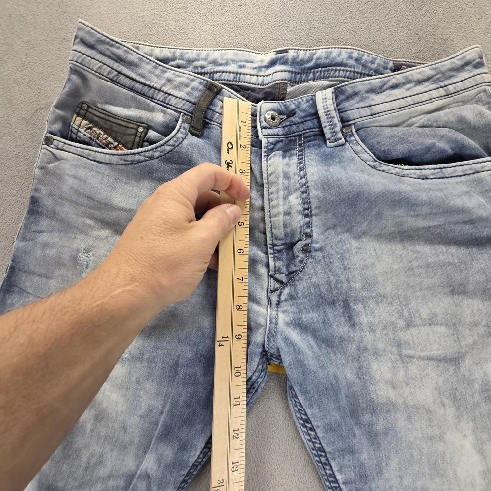 Diesel Jeans Mens 30x32 Blue Thavar-NE Slim Skinny Stretch Acid Wash 0609M - Picture 7 of 16
